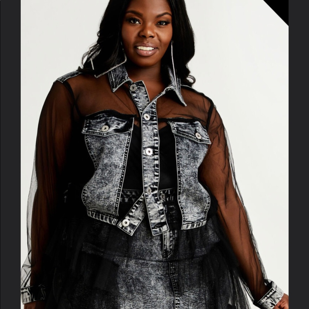 Mesh denim top New never worn with tags